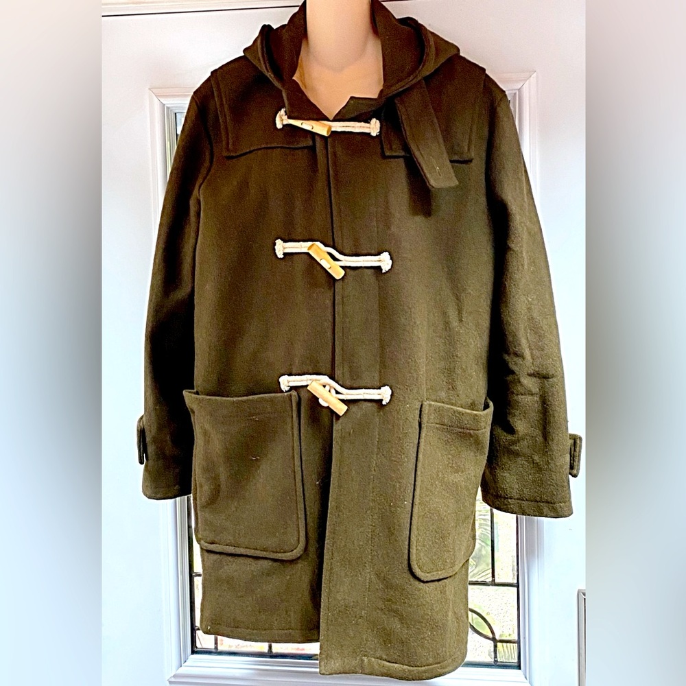 A’ Taylor Co. - Khaki Green Wool Blend Duffle Coat